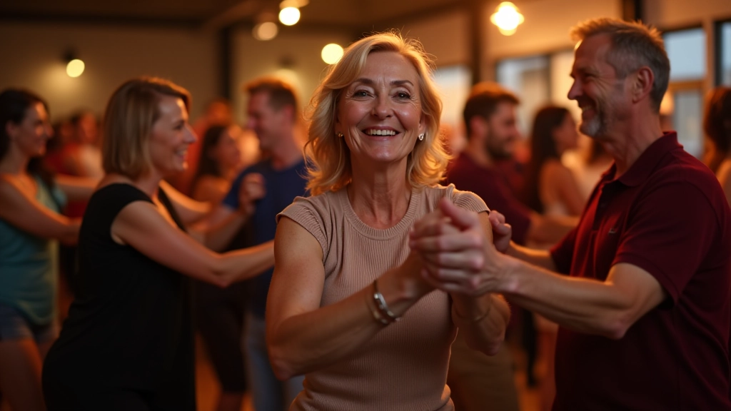Adults enjoying a bachata dance session in a modern studio
